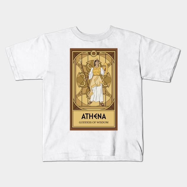 Athena Tarot Card Kids T-Shirt by katieclouds